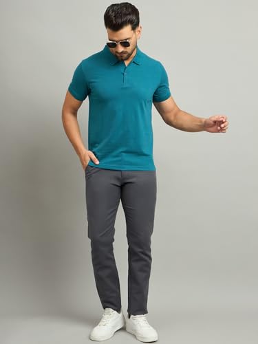 Image of Men's Half Sleeve Solid Cotton Polo T-Shirt | Premium Soft Fabric
