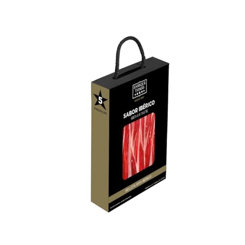 ENRIQUE TOMAS - Pack Sabor Ibérico: Jamón de Bellota Ibérico 100%, 7 Sobres, 580g, 5 sobres de jamón 80gr + 1 sobre de taquitos 80gr + 1 sobre de virutas 100gr | +36 Meses de Curación