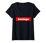 Mujer Santiago 90's Streetwear Y2K Outfit Nombre Regalo para Santiagos Camiseta Cuello V