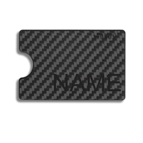 Storus Smart Wallet RFID Blocking Card Holder Money Clip Slim Minimalist Front Pocket Wallet for Men with Engraving Option on Flat Side - Carbon Fiber