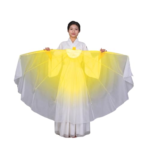 Velo de abanico de bailarina con gasa fluida de 85cm y espina de pescado
