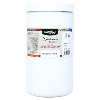 Handy Art Designer's Palette Modeling Paste Medium, 32 oz (Quart) Container, Creates 3D Texture & Impasto Effects, Dries Hard & Opaque, AP Non-Toxic, Allergy Friendly, Made in USA