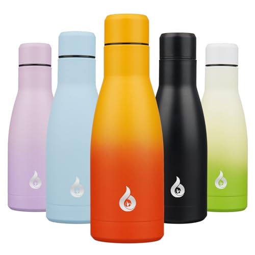 Image of BJPKPK Insulated Water Bottle 12oz Samll Stainless Steel Water Bottles Reusable Metal Thermal Keep Cold and Hot,Sunset Orange