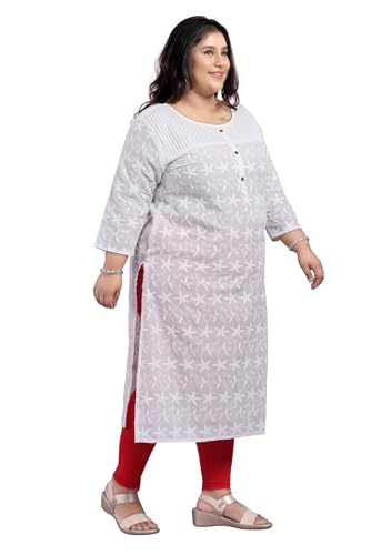 Image of DARIKA Women Chikankari Kurti in Dark Blue for Plus Size & Small Size.