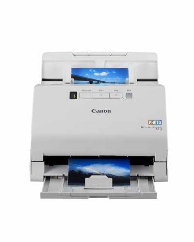 Canon imageFORMULA RS40 Scanner photo et document, recto verso, alimentation USB, pour maison et bureau, correction automatique des photos, correction des yeux rouges, logiciel CaptureOnTouch de Canon