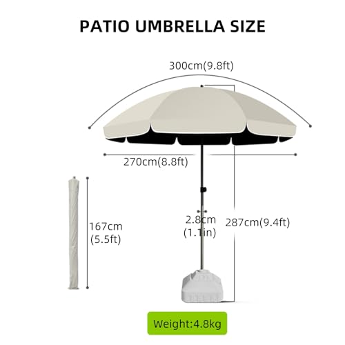Sombrilla de playa para exteriores de alta resistencia con base estable de patio 3