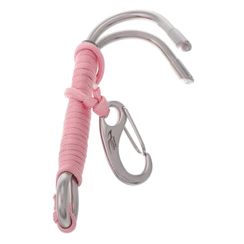 SUPVOX Stainless Steel Submersible Hook Safety Lanyard for Divers Double Reef Hooks Scuba Accessories
