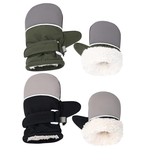 Weradau Fleece Lined Mittens for Baby Boys Girls,Baby Toddler Little Kids Winter Gloves Mittens for Children 4-8 Years