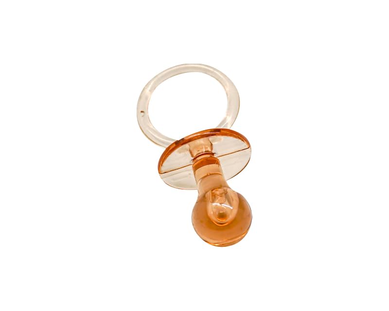Image of 2.5 inch Baby Pacifier Party Favors, 36 Pieces, Gender Reveal Shower Decorations, Boy Girl Gender Neutral Table Scatter, DIY Party Games Decor (Tan)