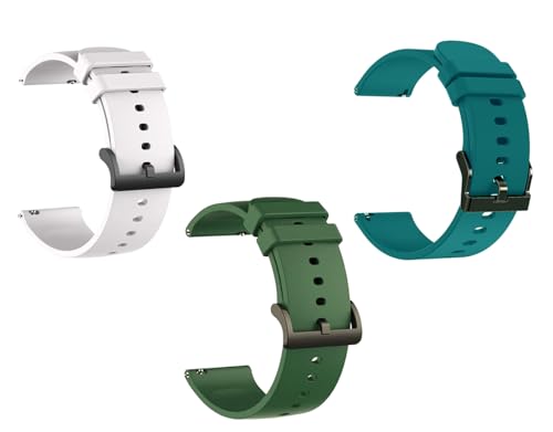 Image of IIK COLLECTION 22mm Silicone Strap for Smart Watches | Combo Pack Compatible With Noise, Fireboltt, Boat Xtend, Pebble, Boat Flash, Noise Color Fit, Ultra Smart Watch & All Watches