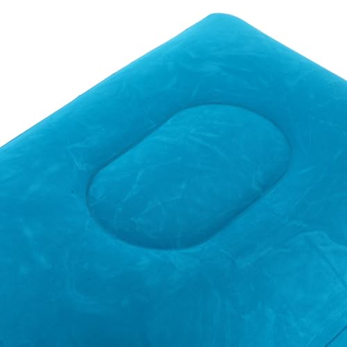 Beavorty Almohada Inflable para Reposapiés de Viaje en Avión y Oficina Cojín Reposapiés Ajustable de Tres Capas Material PVC Suave Color Azul Pavo Real y Versátil para Viajes y Trabajo - imagen 3