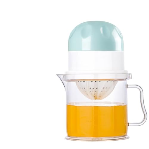 ジューサー、手動、家庭用、フルーツジュースプレス (青(ステンレスフィルター付き))