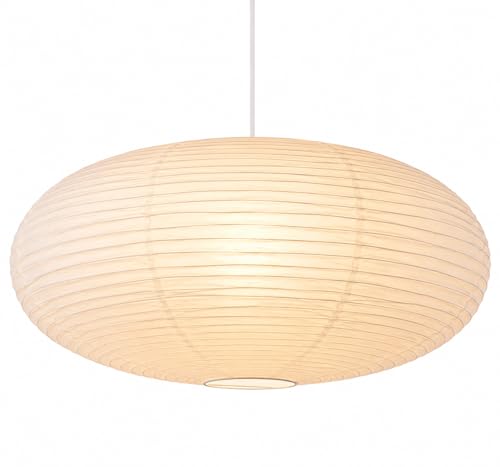 Large White Oval Ribbed Paper Lantern 60cm Dia (6524)