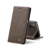 Chocoyi Kompatibel mit Xiaomi MI 10T/10T Pro 5G Hülle Leder,Magnetverschluss Premium PU Leder Flip Case,Standfunktion.-Kaffee Braun