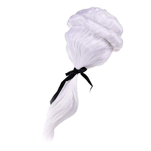 NOLITOY Unisex Colonial Wig Gentleman Lawyer Wig White Halloween Christmas Wigs Holiday Party Costume Props Accessories