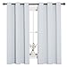 NICETOWN Window Treatment Thermal Insulated Grommet Room Darkening Curtains Drapes for Bedroom(2 Panels,42 by 63,Platinum-Greyish White)