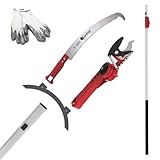 Kamikaze Kit de Poda en Altura 2 en 1. Pértiga Telescópica 3m (2x1,5m) con Tijera en Altura y Serrucho con Enganche Rápido, Corta Ramas en Altura, Corte Preciso, Material SK5 y Diseño Profesional