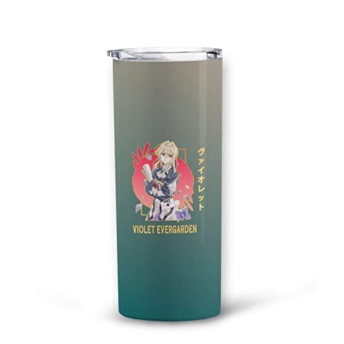 Violet Anime Manga Tumbler Evergarden Light Novel Merch Stainless Steel Double Wall Tumbler Mutiple Sizes Two-Sided Printing for Coffee Tea - 018