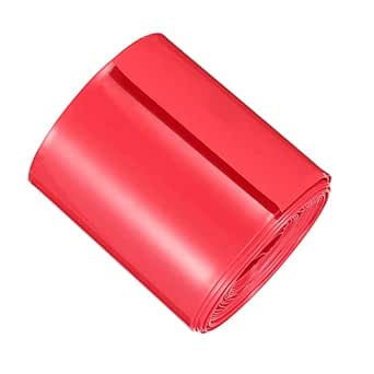 DMiotech 70mm Flach 2m Batterieschutzhüllen PVC Wraps Schrumpfschlauch Isolationsschutz für 18650 Batterie Stücke Rot