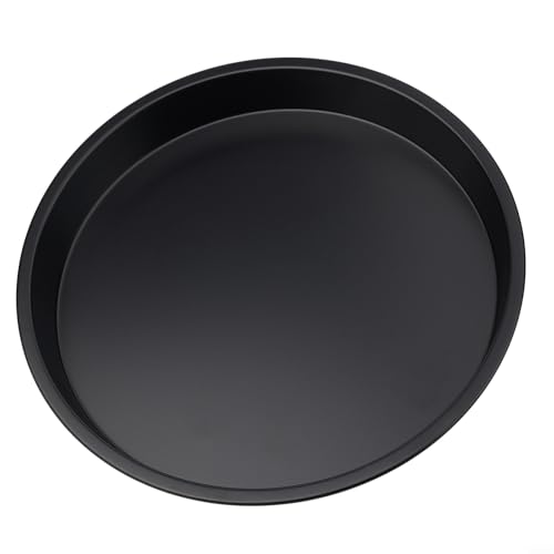 Cushteg Bandeja para hornear pizza de acero al carbono para base de pizza crujiente, herramienta redonda apta para horno, tamaños disponibles de 5 a 10 pulgadas (8 pulgadas)