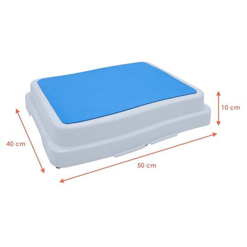 Trittstufe stapelbar weiß 50 x 40 cm - 2er Set - Antirutsch Badezimmer Tritthocker - Dusche Einstiegshilfe Badewanne Aufstiegshocker Hochstufe Stufenhocker rutschfest für Senioren und Kinder