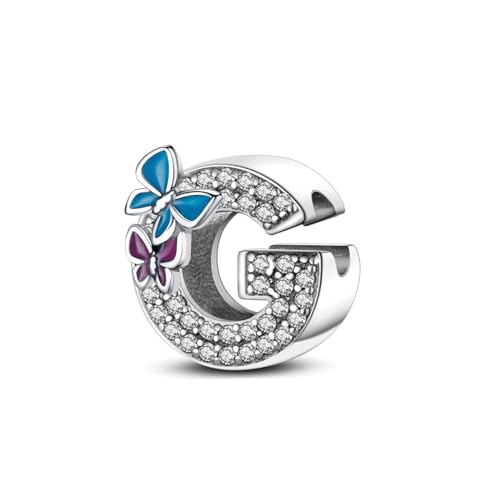 Symretie Bead Charm Ciondolo Argento Sterling 925 con Cubic Zirconia Pendenti per Pandora Braccialetti, Compatibile con Braccialetti e Collane europei