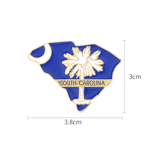 Image of State Shaped Map Lapel Metal Pin Enamel Brooch Keepsake Beautifully Designed for Backpack Hat