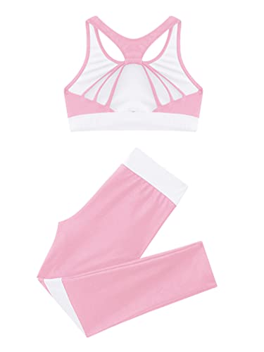 renvena Girl Ballet Suits Racer Back with Gym Leggings Athletic Clothing Gymnastic Hip Hop Dancing Outfits4