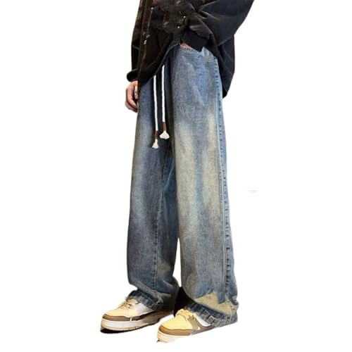 Men's American Straight-Leg Casual Jeans Loose Fit for Autumn