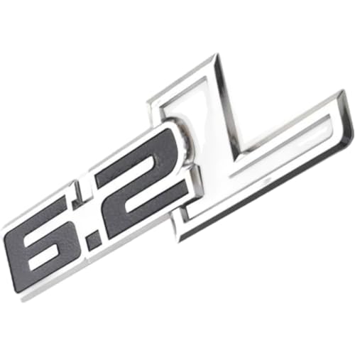 Image of 2pcs 6.2L Badge Emblems Side - 3D Decals Badge Replacement for F-150 Raptor 6.2 L F150 - Chrome