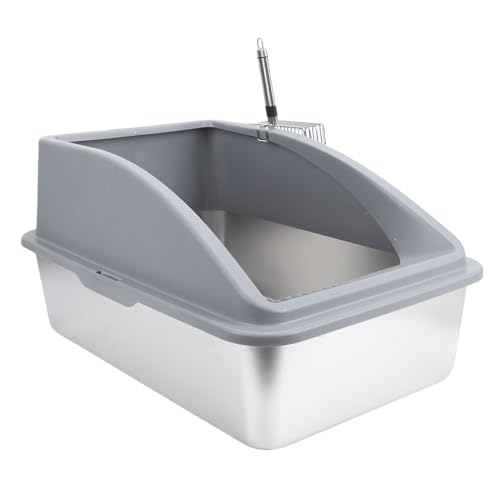 Arenero de acero inoxidable para gatos grande miniatura 3