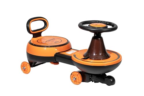 Image of Toyzone Orbiter Electric Magic Car (Orange) | Rechargeable Ride On with 12V 4.5 AH Battery | Colourful LED Lights & Music | Made in India | 6M Battery Warranty | Age 2-10 Years, Upto 30 KGs