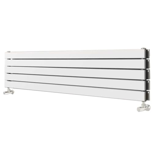 Pinta Horizontal Flat Panel Radiator Modern Double Column Designer Radiator White - 340 x 1600mm
