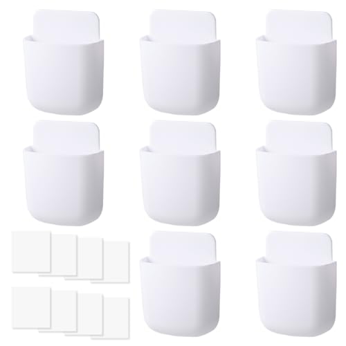 8 Piezas Organizador Mando a Distancia, Soporte Mando Pared a Distancia, Puerto De Carga Incluido En La Parte Inferior, Viene Con 8 Pegatinas Que No Dejan Marcas, Mando a Distancia Soporte De Pared