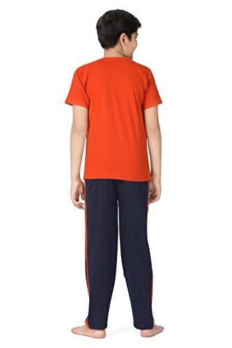 Image of Kids Night Suit for Boys - Cotton Set of Pyjama & T-Shirt Sleepwear - Lightweight & Comfortable Night Wear for Kids