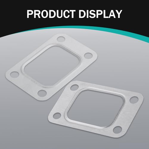 Image of 2 PCS Car T3 Turbine Flange Gasket, Stainless Steel 4-Hole T3 T34 T35 T38 GT35 GT35R Turbocharger Intake Manifold Flange Gasket, Replacement Accessories, Suitable for Most Cars (Silver)