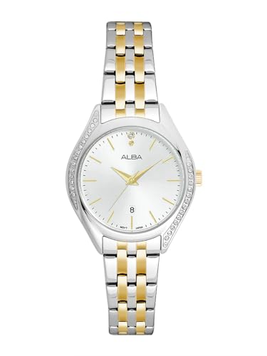 Alba Stainless Steel Women Analog Wristwatch Ah7Bt3X1, White Dial, Silver Band (B0CD83D47L) Amazon Price History, Amazon Price Tracker