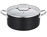 QStar 4.94 qt. Hard-Anodized Aluminum Non-Stick Stock Pot Casserole with Lid and Stainless Steel Han