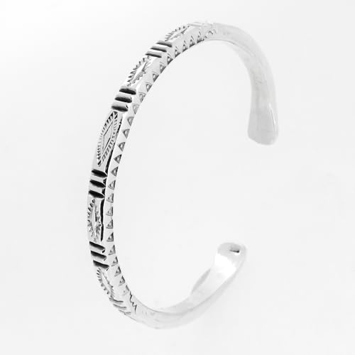 Men's Solid 925 Sterling Silver Bar Cuff Bangle Bracelet - Adjusable Size2