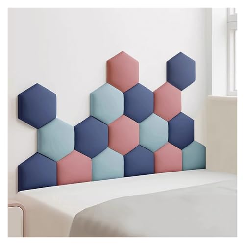 DEHUDEOUHS Paneles de Pared tapizados, Adhesivos 3D autoadhesivos, cabecero de Cama, Acolchado anticolisión para Habitaciones Infantiles (Azul Oscuro, 180 x 105 cm)