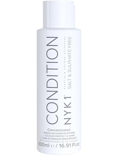 NYK1 Acondicionador Sin Sulfatos - Acondicionador Sin Sulfatos Ni Parabenos ni Siliconas (500ml) Post Keratina Alisado Brasileño Tratamiento Keratina Y Un Cabello De Colores Acondicionador Sin Sal