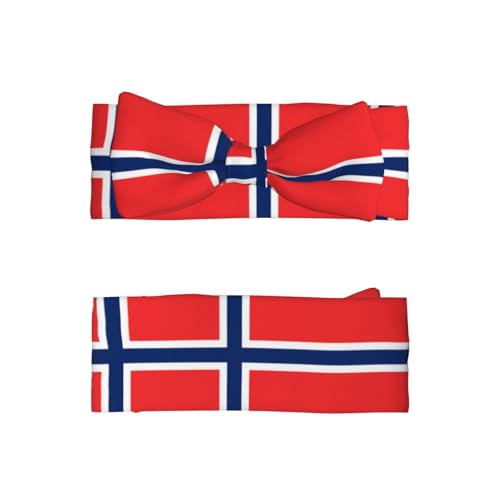 Norwegian flag Baby bow headband, printed, colorful and varied, soft and skin-friendly, good elasticity2