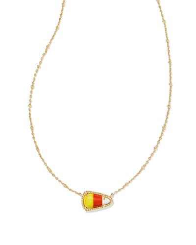 Kendra Scott Candy Corn Short Pendant Necklace in 14k Gold-Plated Brass, Magnesite, Fashion Jewelry for Women