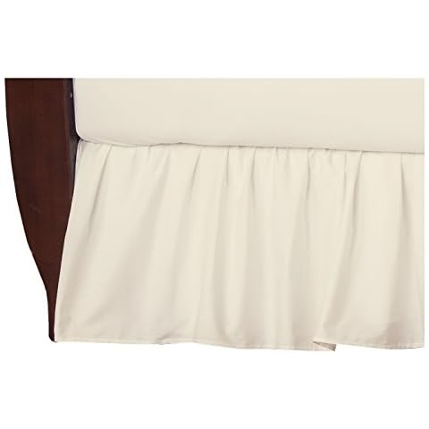 American Baby Company 100% Natural Cotton Percale Ruffled Crib Skirt, Cream, 52"L x 28"W + 13.5" Cover