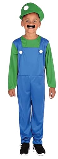 Rubies DISFRAZ FONTANERO VERDE INFANTIL para niño, para niña, talla S, Jumpsuit, gorra, bigote, para Carnaval, Navidad, Fiestas y Cosplay | Ya disponible en tu tienda friki favorita! En mundofriki.es!