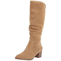 Amazon Essentials Women's Tall Block Heel Boots, Tan, 8