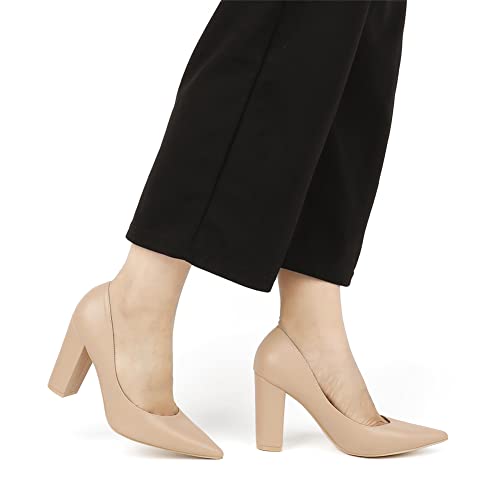 Image of JOY IN LOVE Chunky Heels for Women Pointed Toe Pumps