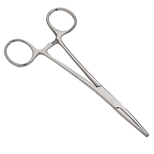 Image of SURGICAL ONLINE 2-Piece Curved & Straight 7 inch Hemostat Set - Stainless Steel Locking Tweezer Clamps - Ideal Hemostats for Nurses, Fishing Forceps, Crafts and Hobby