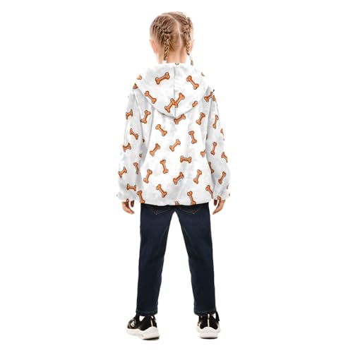 Bones Toddler Fleece Jacket Baby Girls Hooded Zipper Long Sleeve Thick Warm Outerwear 3-10 Years4