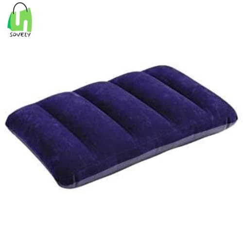 Image of Velvet Air Pillow Cushion Inflatable Camping Pillow Soft Air Pillow, Comfortable Travel Air Pillow Tourist Pillow